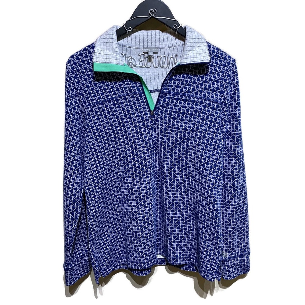 T by Talbots Geometric Quarter-Zip Pullover